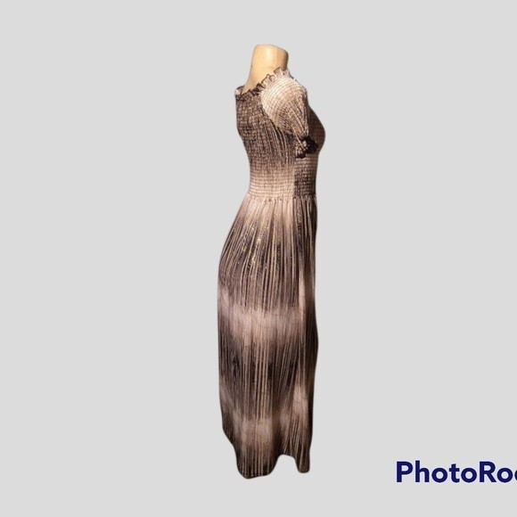 Silver Metallic Maxi Dress L - Picture 4 of 7